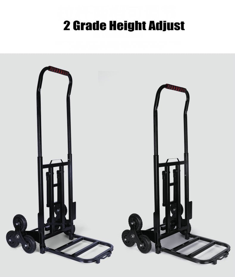 Xe kéo hàng hỗ trợ vận chuyển leo cầu thang 6 bánh gấp gọn tải 200kg Large Capacity Stair Climbing Cart