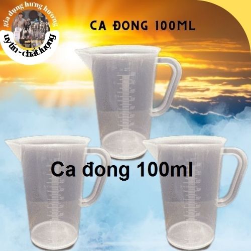 Ca đong nhựa đinh lượng pha chế chia vạch 100ml(chất dày, bền, đẹp)