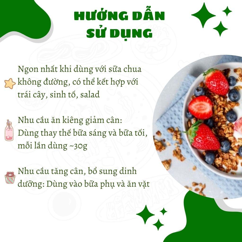 Granola ngũ cốc giảm cân siêu hạt không đường nhiều dinh dưỡng tốt cho sức khỏe hộp 500g từ Nông Sản Giọt Nắng