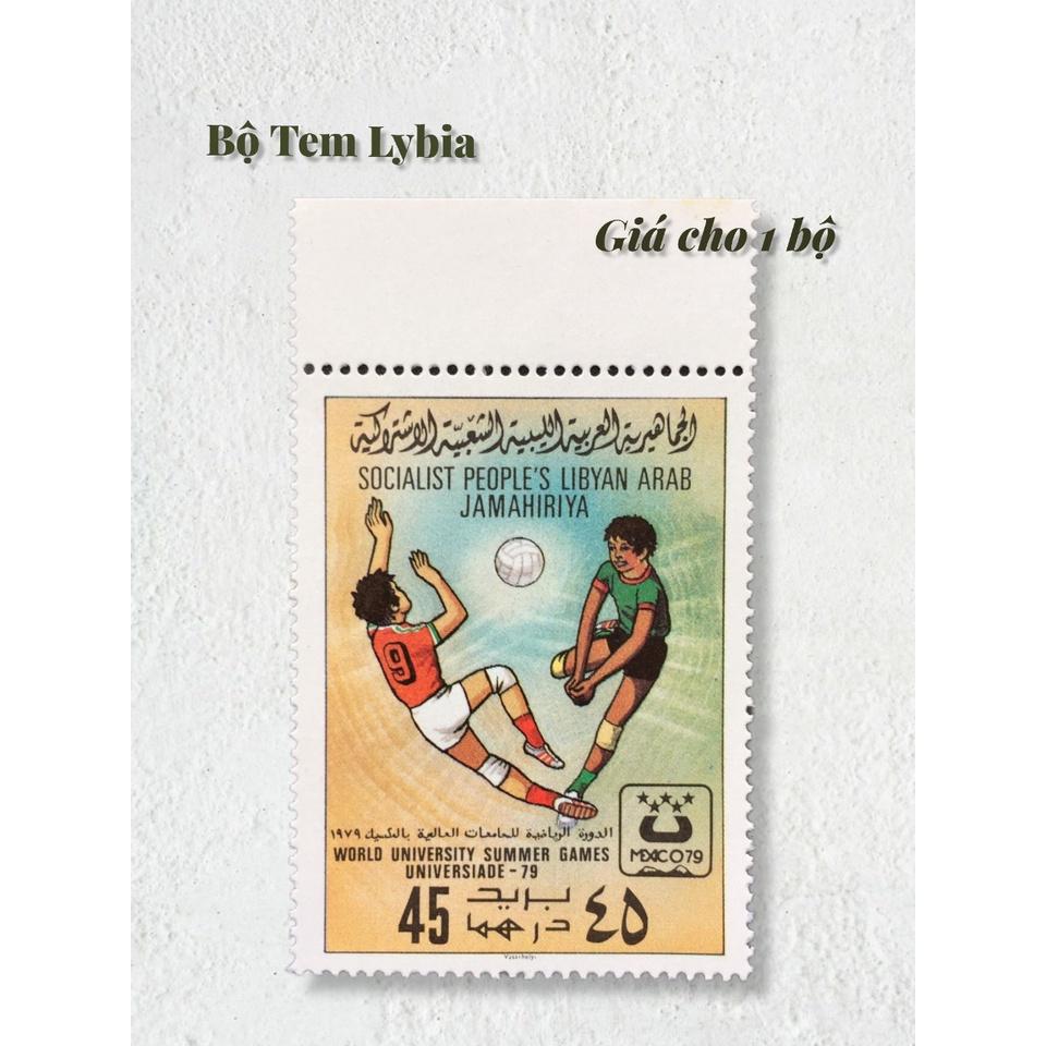 Bộ 2 tem bóng đá Lybia 1979 Mexico.