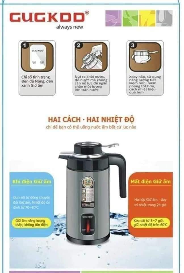 Ấm siêu tốc 3 lít kiêm  thủy giữ nước nóng để bàn tiếp khách tiện dụng, chất liệu bằng hợp kim cao cấp siêu bền, lõi inox giữ nhiệt tốt, mẫu mới 2023