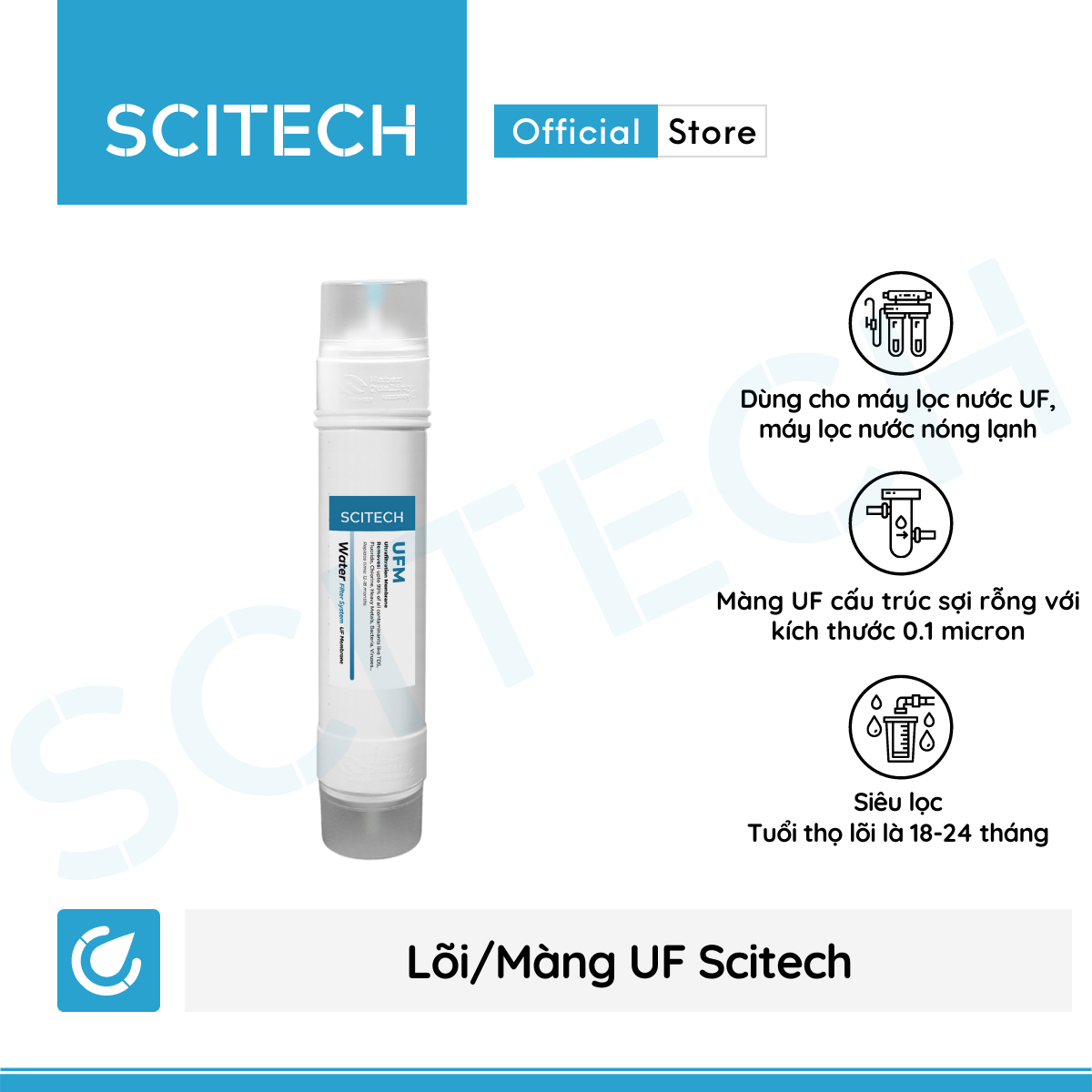 Máy lọc nước UF 8 cấp lọc by Scitech (Không dùng điện, không nước thải) - Hàng chính hãng