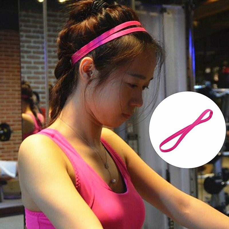 1PC Fashion New Candy Color Sports Headband Women Men Yoga Hair Bands Girls Sport Anti-slip Elastic Rubber Hairband Accessories
