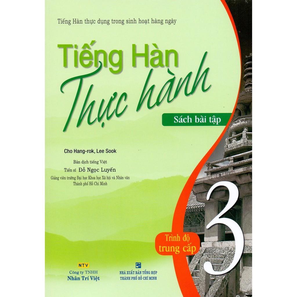 Sách - Tiếng Hàn Thực Hành - Tập 3 - Trình Độ Trung Cấp - Bài Tập - Nhân Trí Việt
