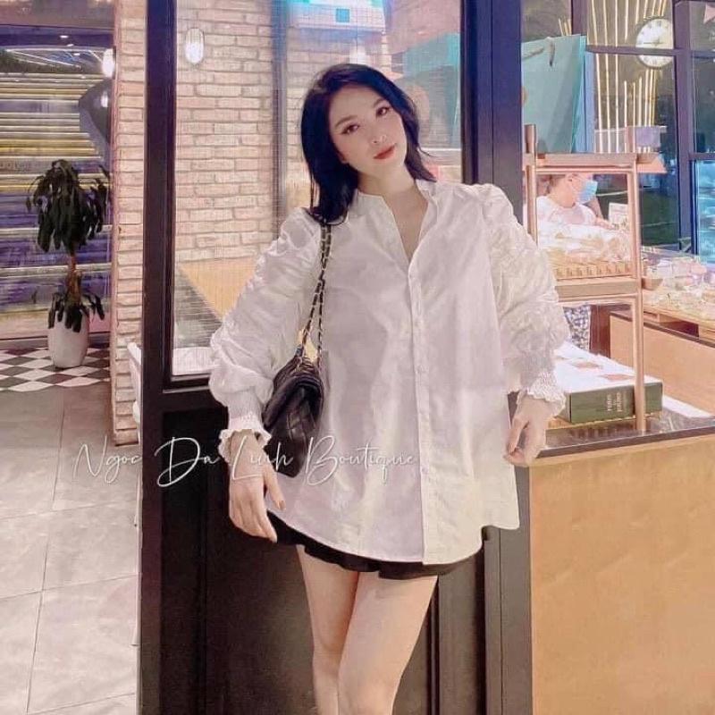 ÁO SƠMI CỔ TÀU TAY NHÚN