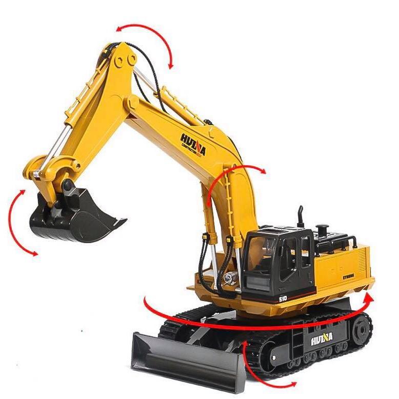 Máy xúc điều khiển từ xa - Bằng kim loại cao cấp  Excavator Alloy 2.4g wireless remote control 1:16