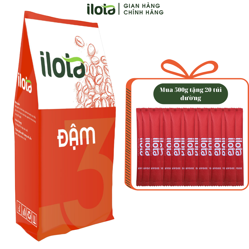 Cà phê rang xay nguyên chất ILOTA 3 ĐẬM gói 500gr