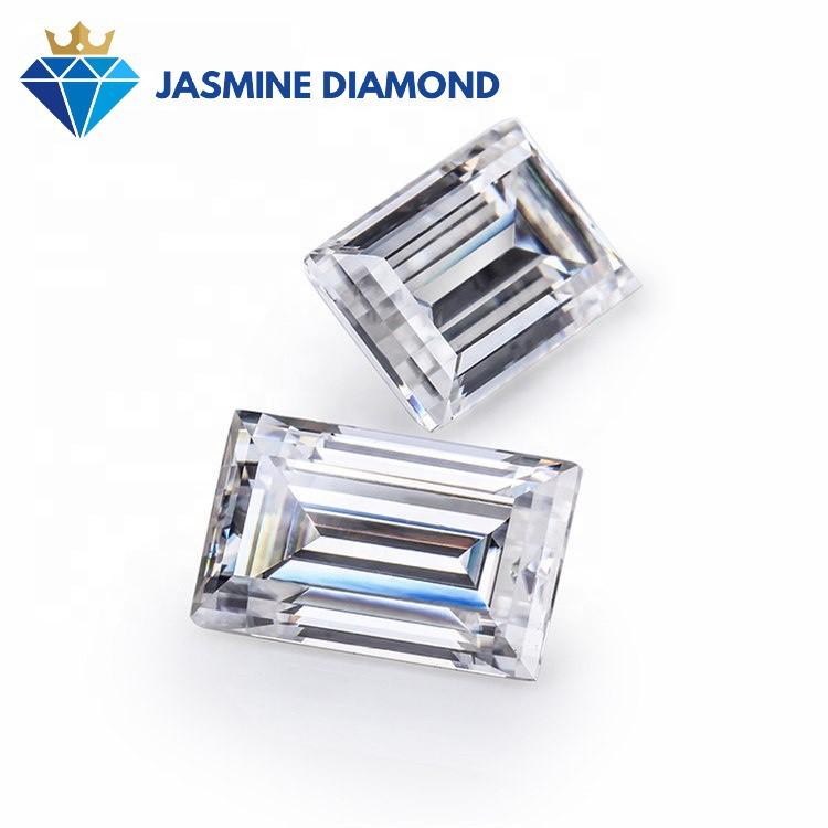 Kim cương nhân tạo Mỹ Moissanite giác cắt Baguette (size tấm)