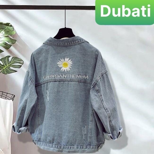 ÁO KHOÁC JEAN NAM NỮ CHẤT BÒ THÊU HOA CÚC SAU TREND PHONG CÁCH NHẬT BẢN - DUBATI FASHION