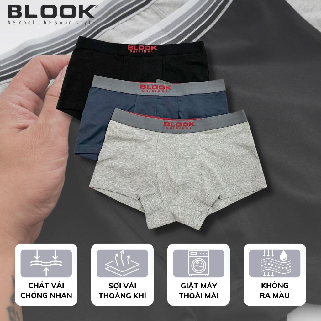 Quần lót BOXER nam vải cotton 4 chiều siêu mát 100% thoáng khí, kháng khuẩn, khử mùi , co giãn tốt 79185 - BLOOK