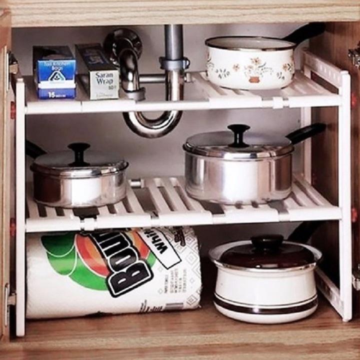 Kệ Gầm Bếp - Kệ Gầm Bếp Tặng Kèm Miếng Lót Nồi Rửa Bát Silicol Siêu Tiện Lơị - Giao Hàng Toàn Quốc