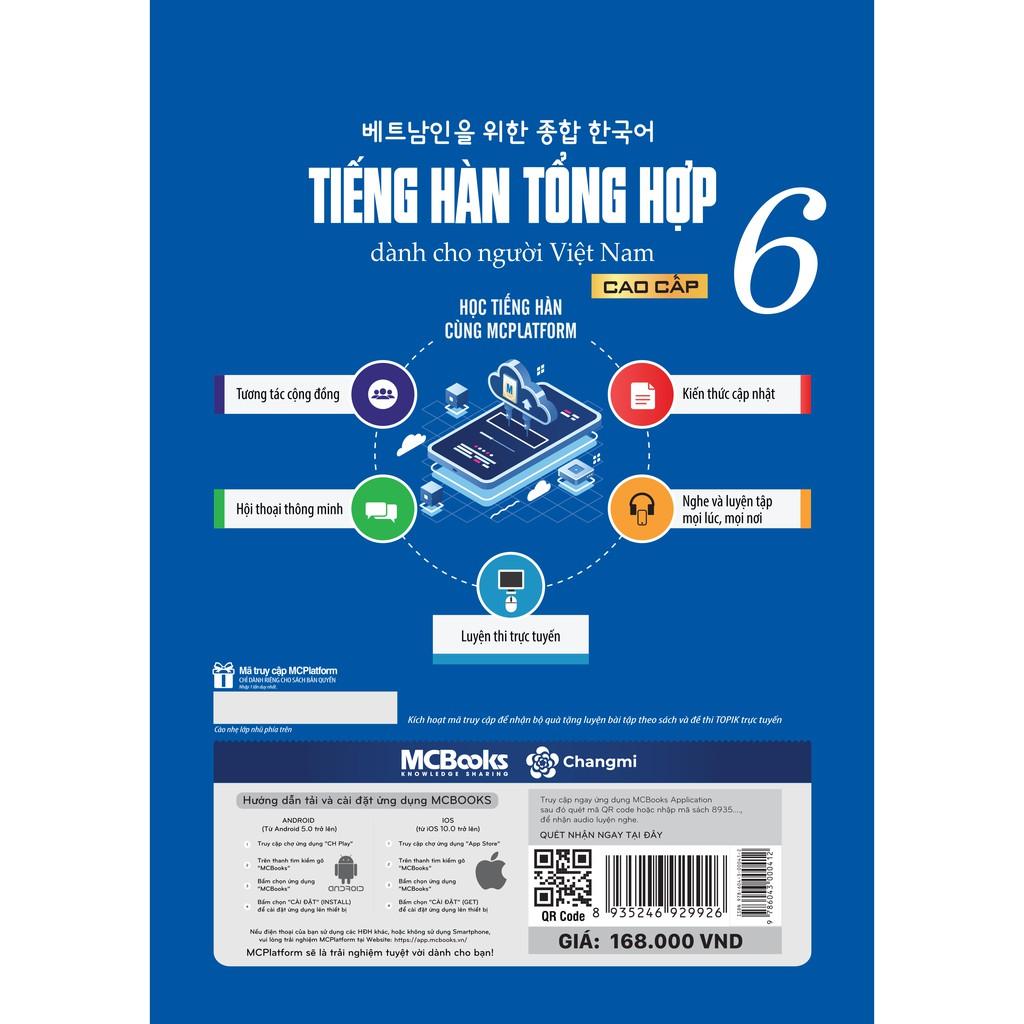 Sách - Tiếng Hàn Tổng Hợp Dành Cho Người Việt Nam Trình Độ Cao Cấp 6 – Bản Đen Trắng  (phiên bản mới)  ( tặng kèm bookmark thiết kế)