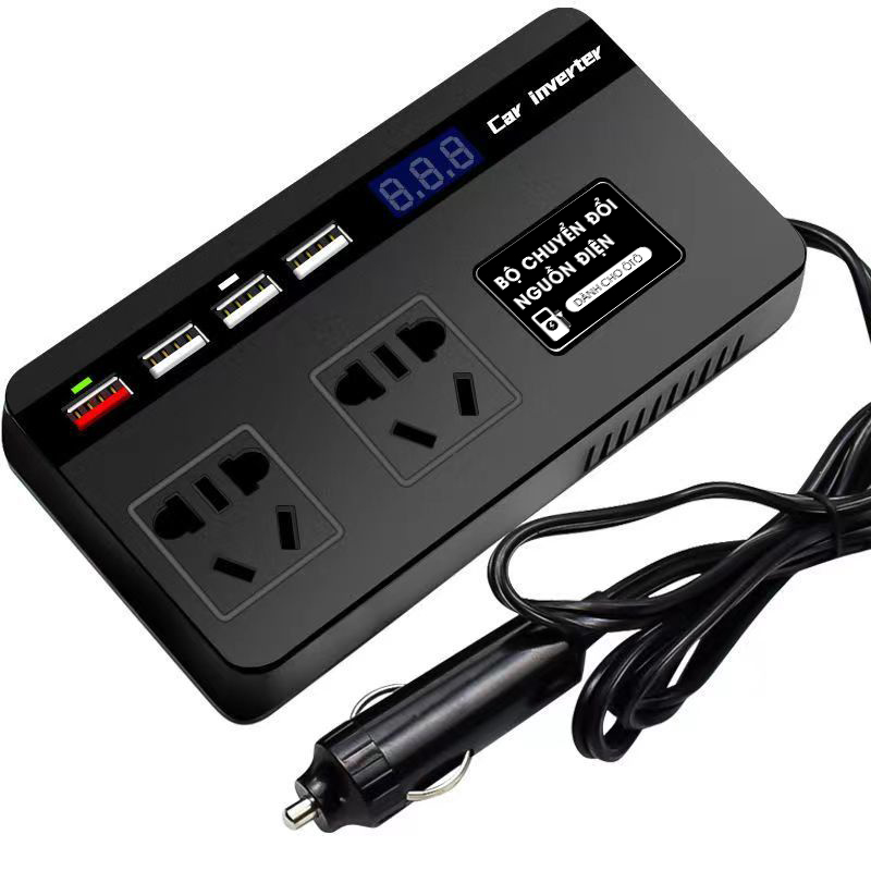Bộ chuyển nguồn điện Adapter ô tô 12V/24V - 220V Bộ kích điện Adaptor cho xe hơi Biến áp nguồn xe ôtô đầu tẩu