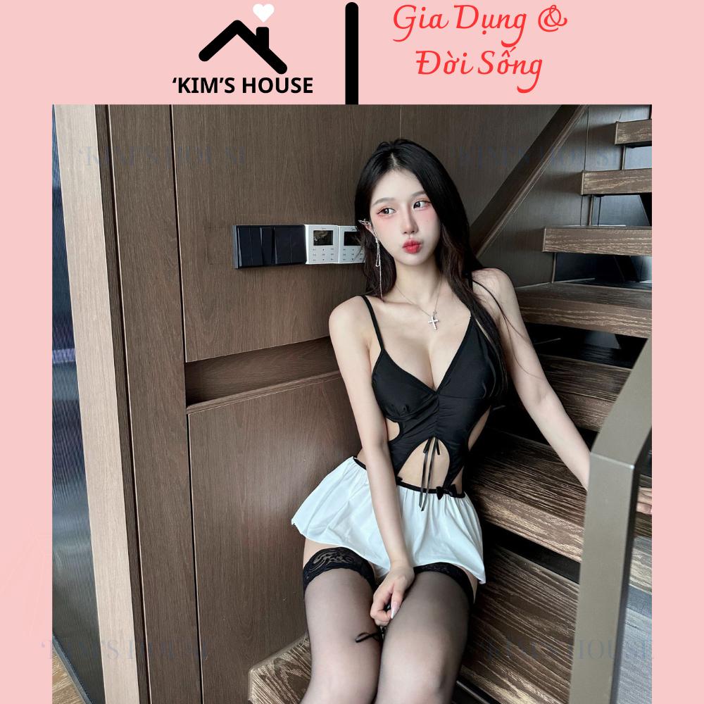 Cosplay Nữ Sinh Cutout Gợi Cảm ,Váy Ngủ Hóa Trang Nữ Sinh Sexy Quyến Rũ Và Gợi Cảm, Đồ Ngủ Cosplay C078