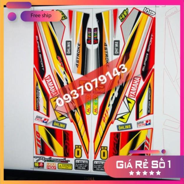 Tem rời sirius dán xe đỏ sản phẩm như hình 100% bảo hành màu sắc vĩnh viễn