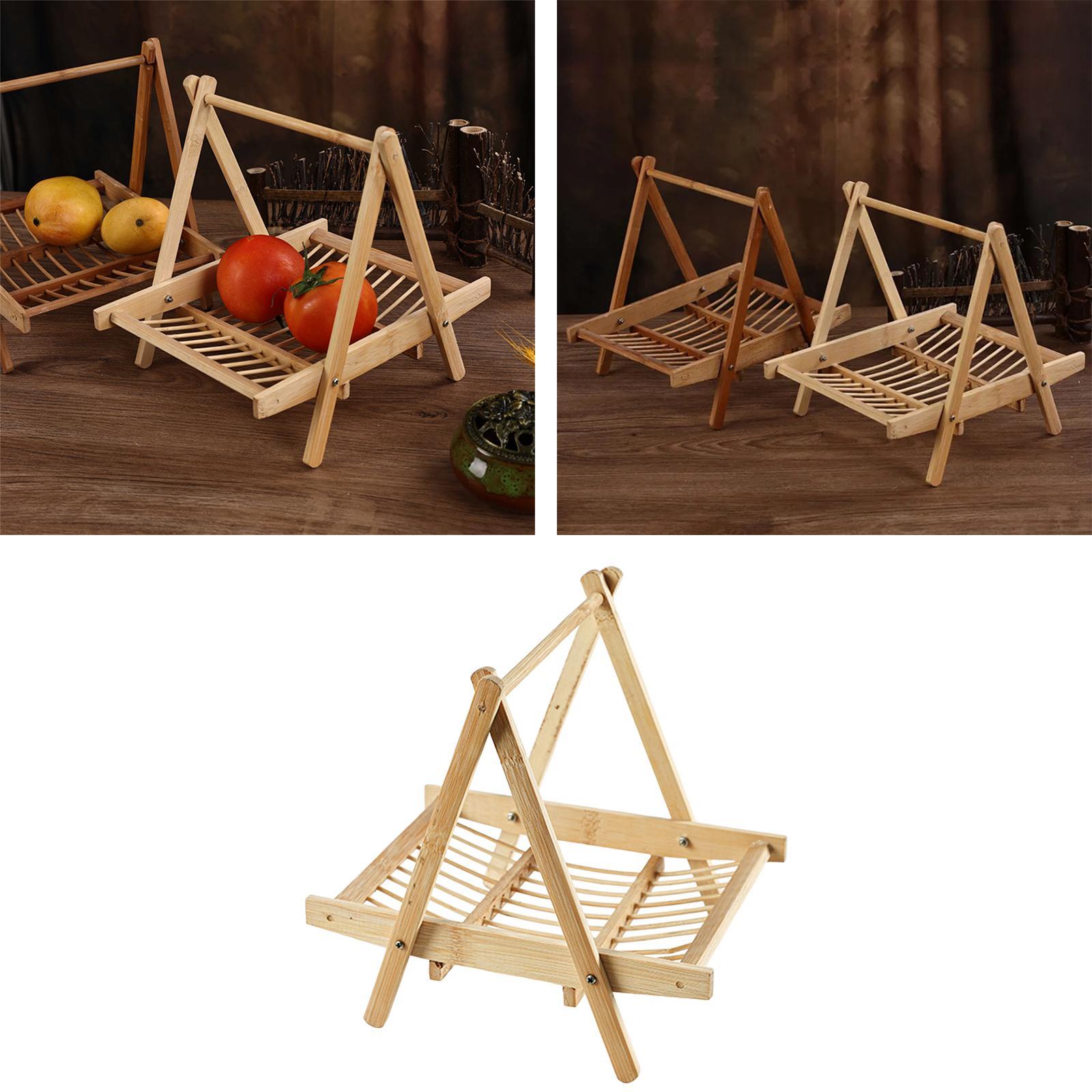 Bamboo Fruit Basket Multifunctional Snacks Rack for Kitchen Guest Room Sushi