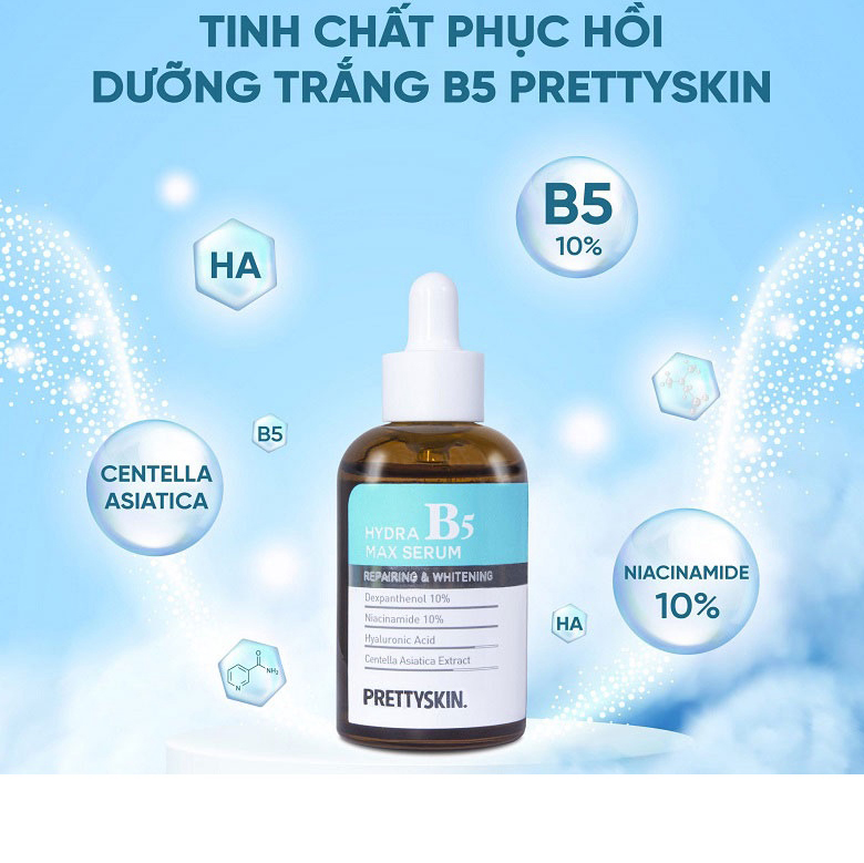 Serum B5 Multi Hydra Max Prettyskin giúp phục hồi dưỡng trắng  dành cho da dầu mụn, da khô 50ml