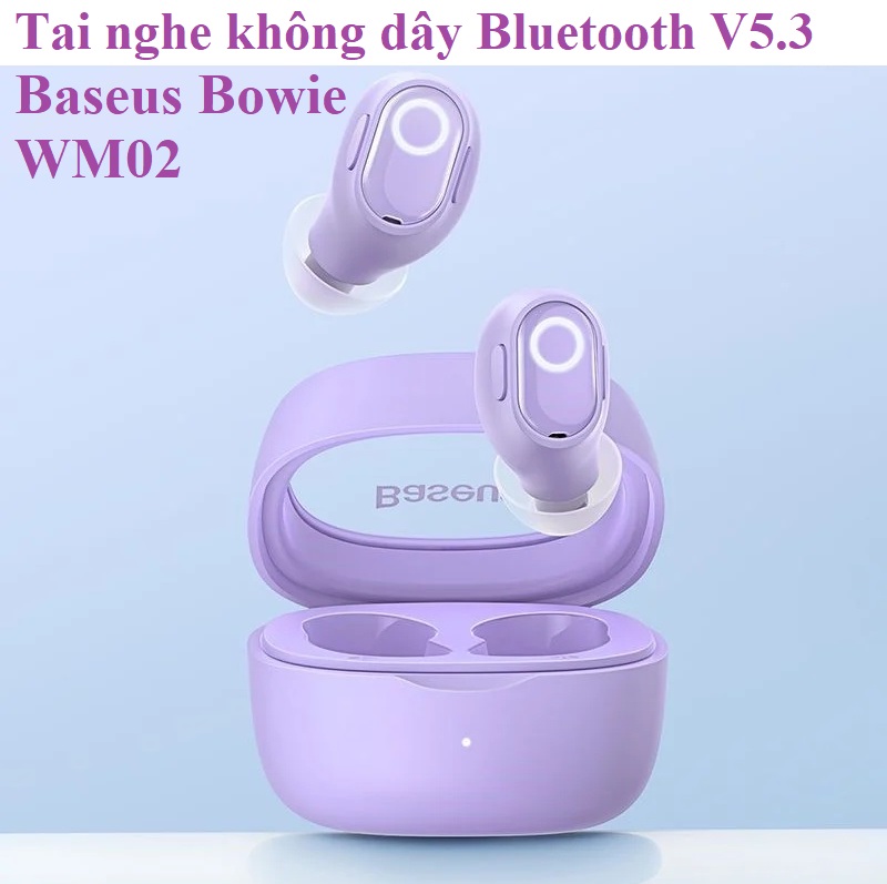 Tai nghe không dây Bluetooth V5.3 App chỉnh sửa cài đặt Baseus Bowie WM02 - Hàng chính hãng