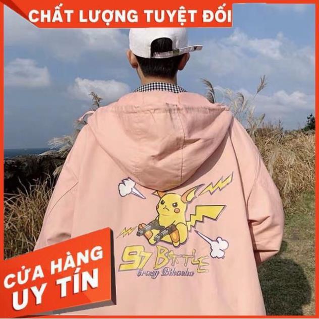 Áo khoác dù Pikachu ( có video thật )