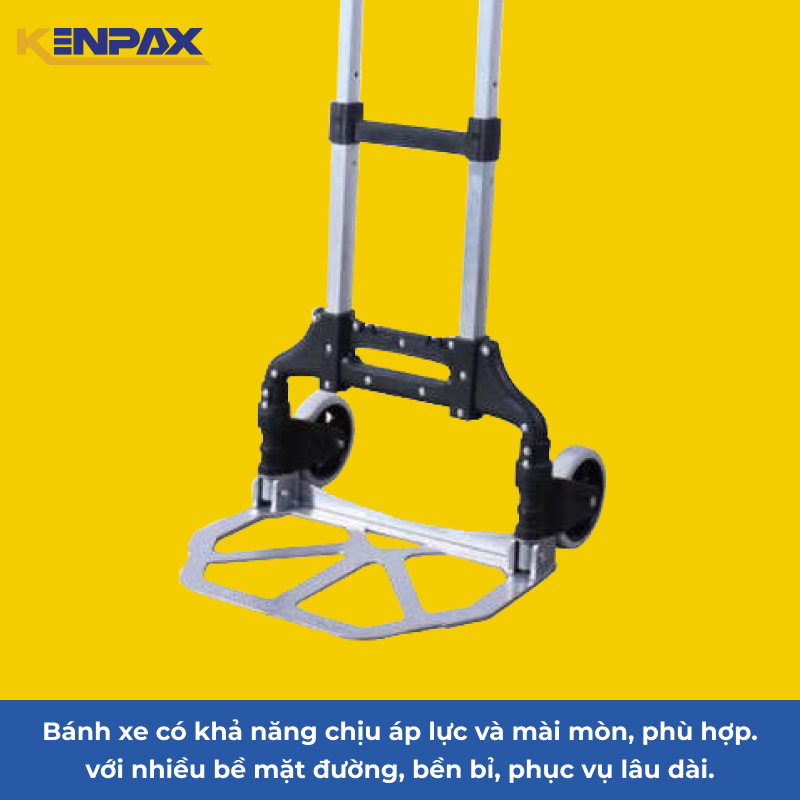 Xe Kéo Hàng, Đẩy Hàng Kenpax 2 Bánh Mini Gấp Gọn Hợp Kim Nhôm Cao Cấp Chịu Lực Tải Trọng 85kg