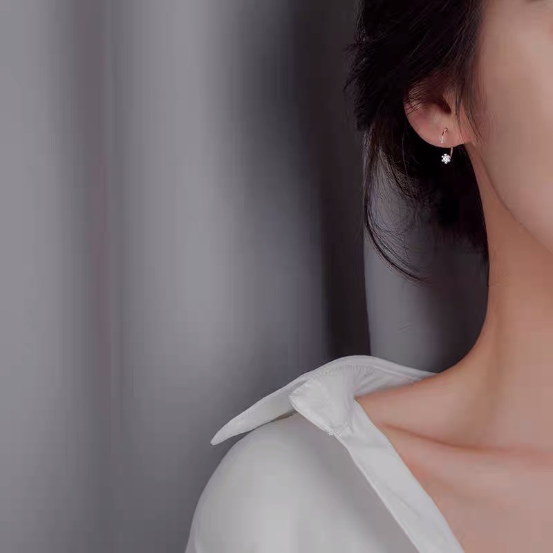 Khuyên tai móc tai đính đá đơn giản