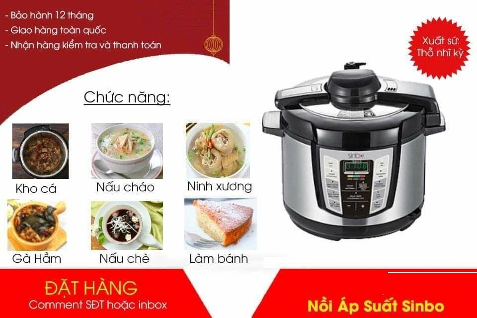 Nồi áp suất Sinbo SCO-5033 5L điện tử Hàng chính hãng