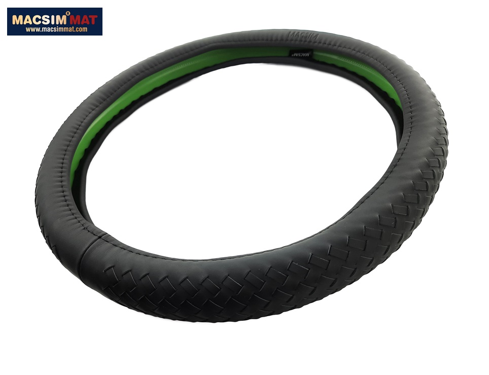 Bọc vô lăng cao cấp chất liệu da thật - Khâu tay 100% size M - nhãn hiệu Macsim mã L15T