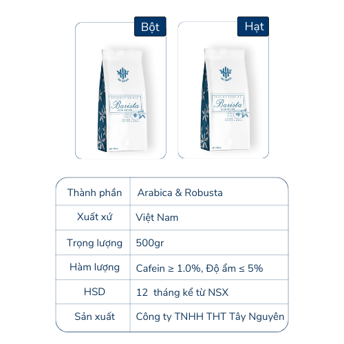 Cà phê pha phin, pha máy Barista - THT Coffee (Túi 500gr)