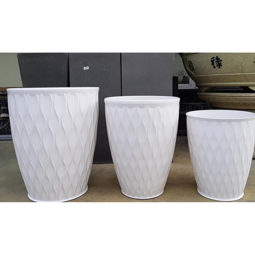 Chậu Nhựa Trồng Cây Mắt Lưới Tròn Giả Sứ Cao Cấp Trồng Cây Cảnh, Hoa Kiểng, Cây Văn Phòng - Hàng VNXK