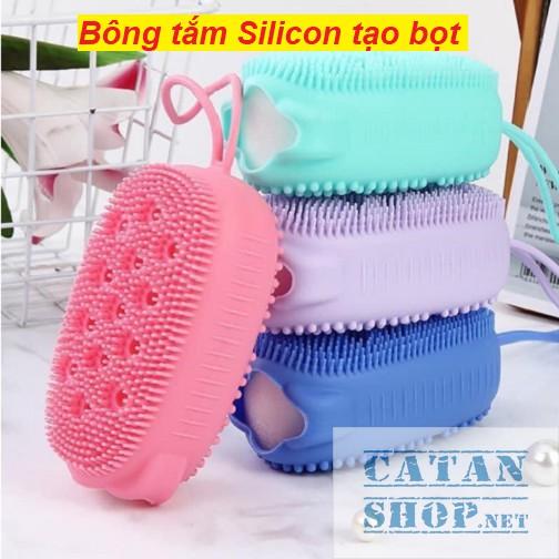 BÔNG TẮM SILICON TẠO BỌT MASSAGE HÌNH CHUỘT CUTE, BÔNG TẮM TẨY DA CHẾT 2 MẶT SILICONE (màu ngẫu nhiên)