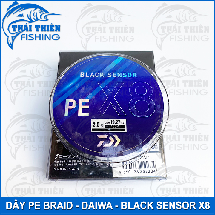 Dây PE Lure X8 Daiwa Black Sensor Thế Hệ Mới Màu Đen Cuộn 150m