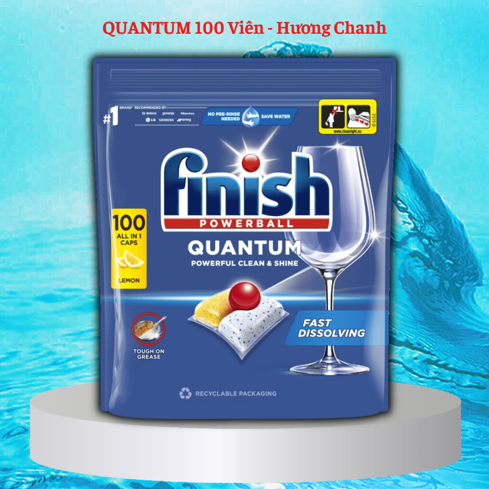 Viên rửa bát Finish Quantum Max 100 viên 14 in 1