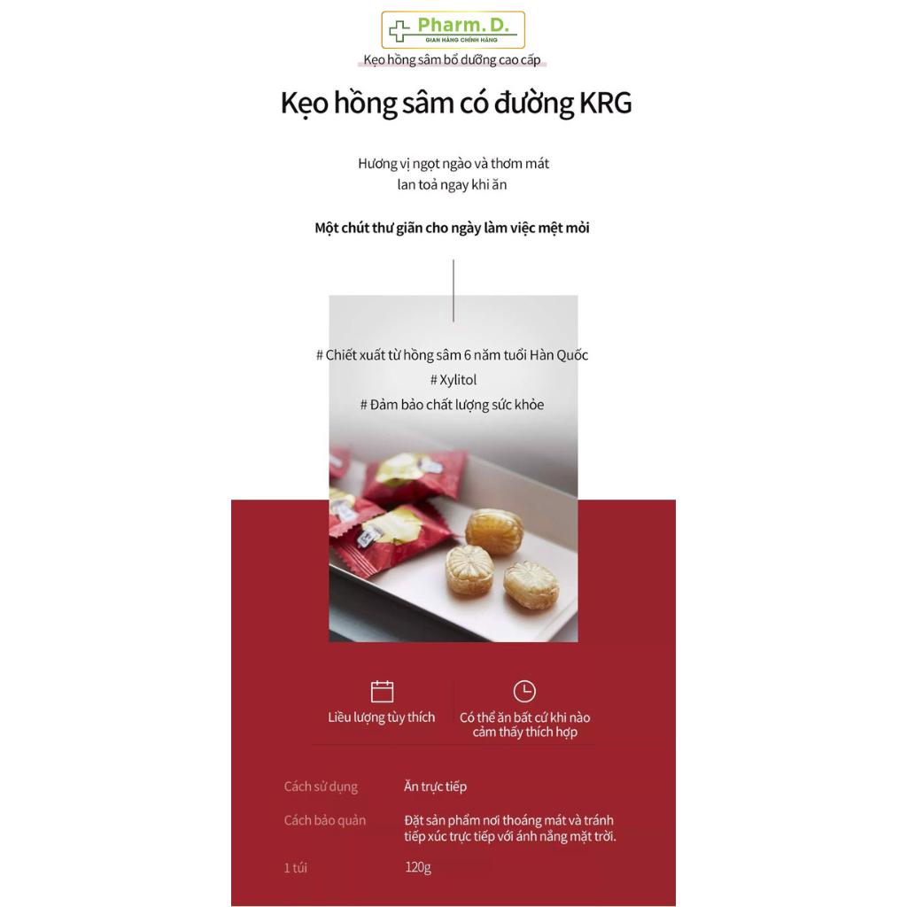 Kẹo Hồng Sâm Hàn Quốc Có Đường KGC Cheong Kwan Jang Ginseng Candy Hỗ Trợ Sức Khỏe 500g