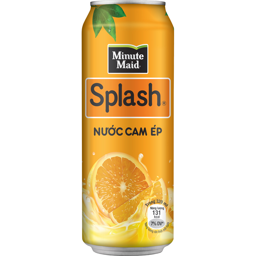 Nước cam ép Minute Maid Splash - 330ml, 24 lon