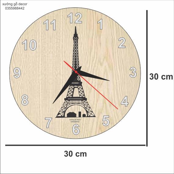 Đồng Hồ Treo Tường Kim Trôi Họa Tiết Paris, London, New York