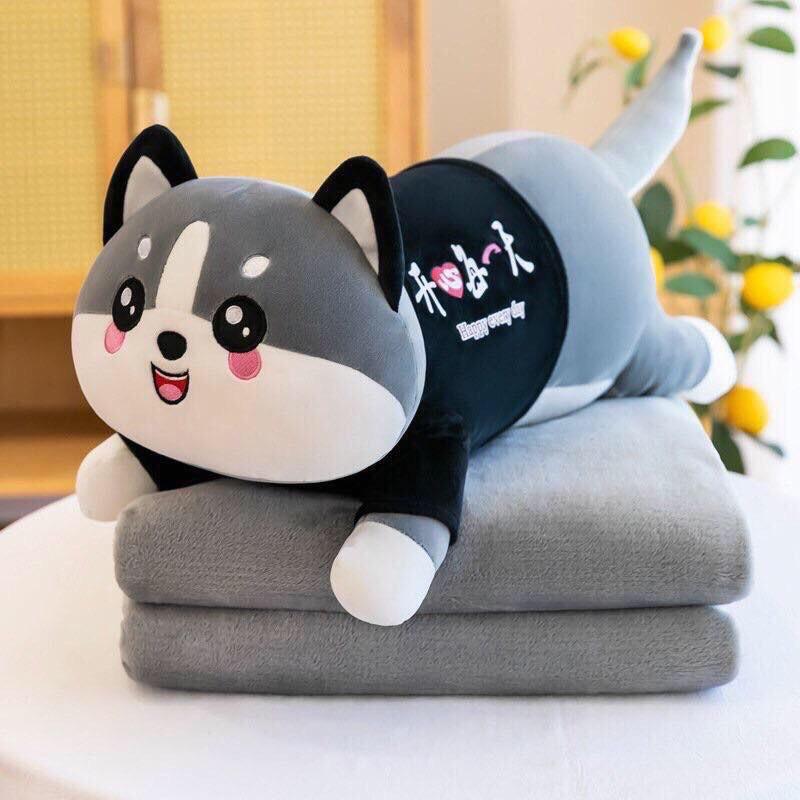 Bộ chăn kèm gấu bông 2 trong 1 dễ thương