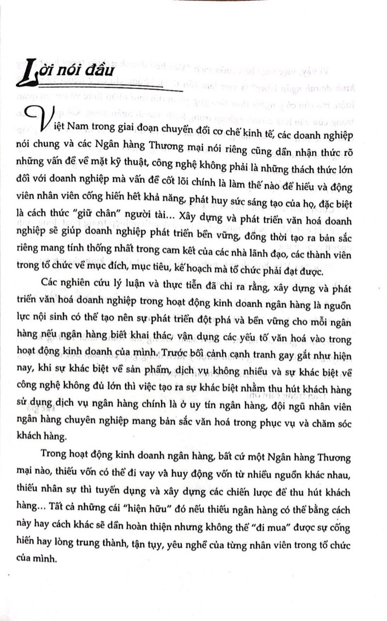 Văn Hóa Doanh Nghiệp Trong Hoạt Động Kinh Doanh Ngân Hàng ( Sách Chuyên Khảo)