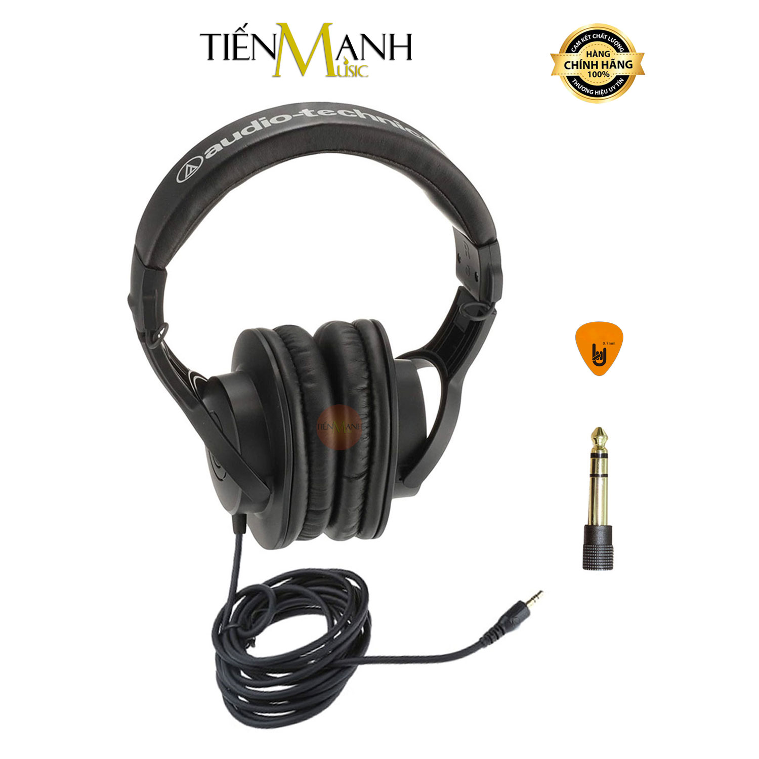 Tai Nghe Kiểm Âm Audio Technica ATH-M20X Studio Monitor Headphones Professional ATH M20X - Kèm dây line 3m, đầu chuyển 3.5-6.3mm, Móng Gẩy DreamMaker
