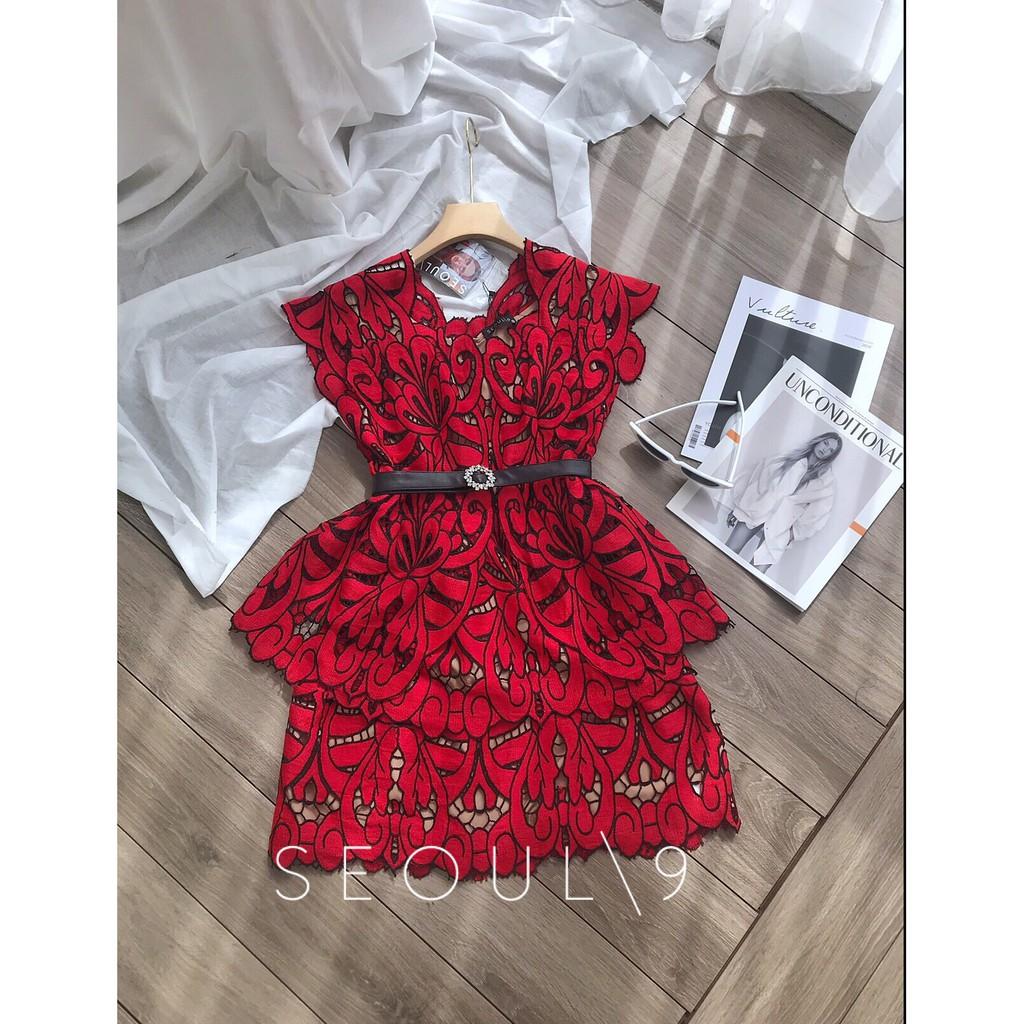 Đầm Lacy limited đắp ren nổi cao cấp