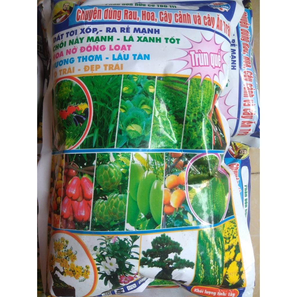 Phân bón trùn quế dùng cho rau, hoa, cây cảnh, cây ăn trái - gói 1 kg