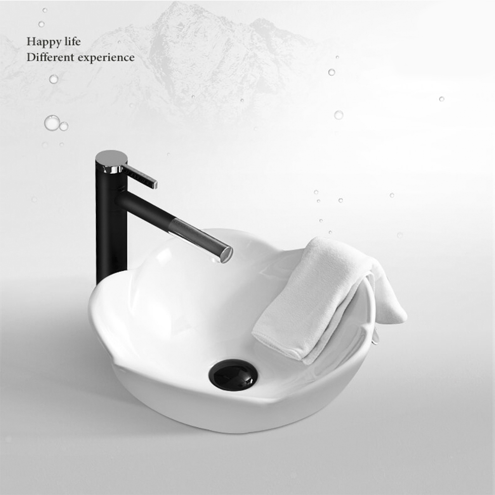 Chậu rửa lavabo gốm sứ độc đáo LAV0061 – Mô hình hoa 5 cánh ấn tượng