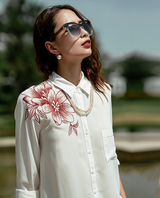 Áo Thêu 3D Kiểu Áo Sơ Mi Oversized Cá Tính | Thời trang thiết kế Hity