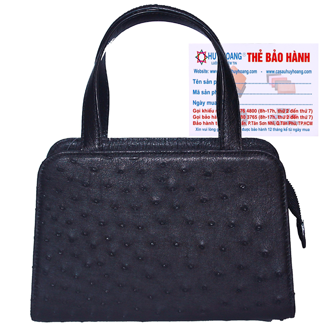 Túi xách nữ Huy Hoàng da đà điểu cỡ nhỏ màu đen HC6463