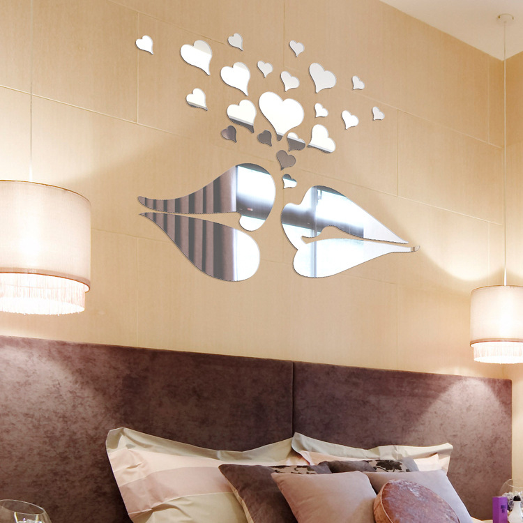 Decal trang trí dán tường 3D sáng tạo cao cấp trái tim