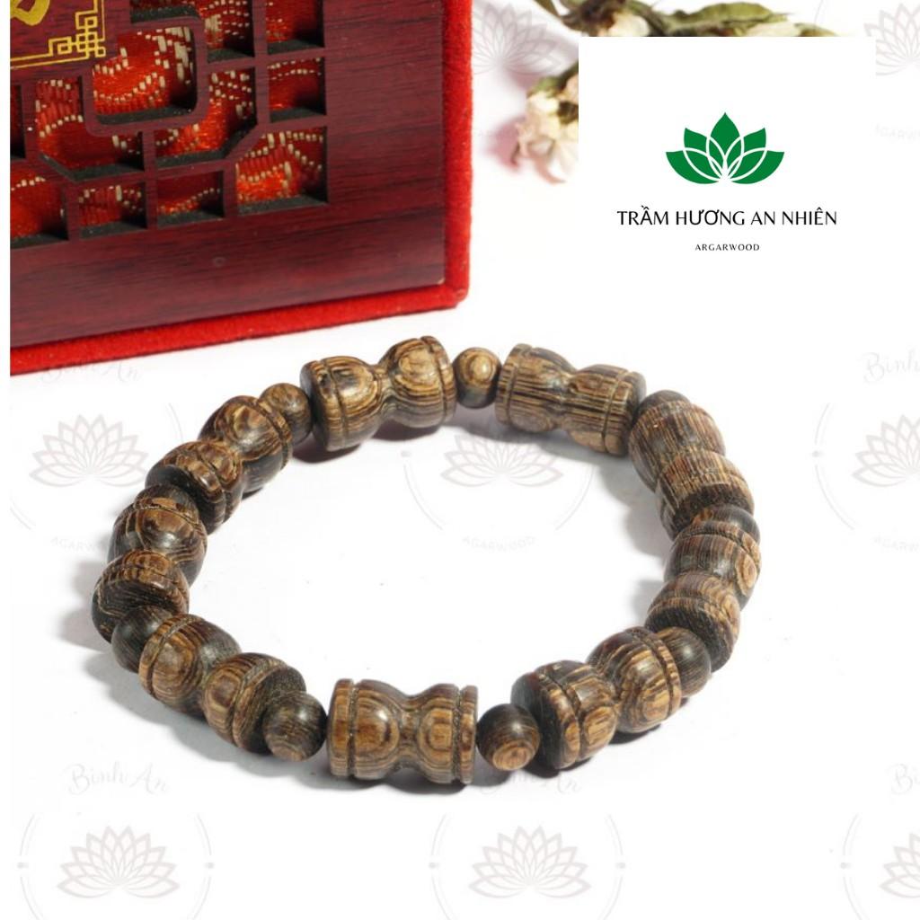 Vòng Tay Trầm Hương Sánh Chìm Nước - Hình Lu Trống - Trầm Tự Nhiên - Đủ Size Nam Nữ - 8ly, 10ly, 12ly, 14ly