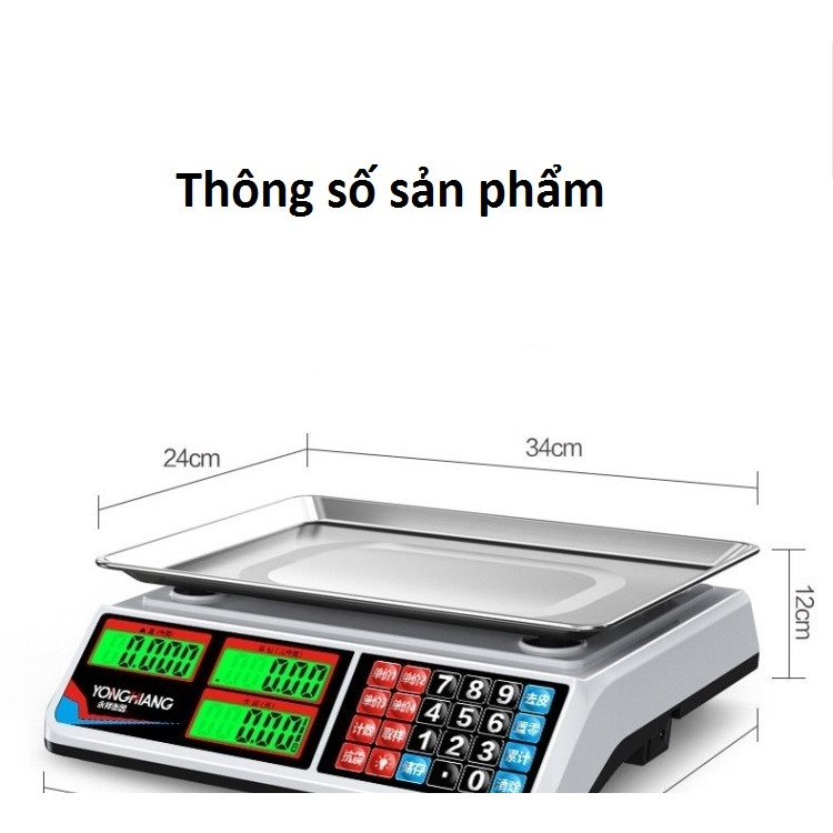 Cân điện tử tính tiền tích điện 30kg-chống nước hiệu quả