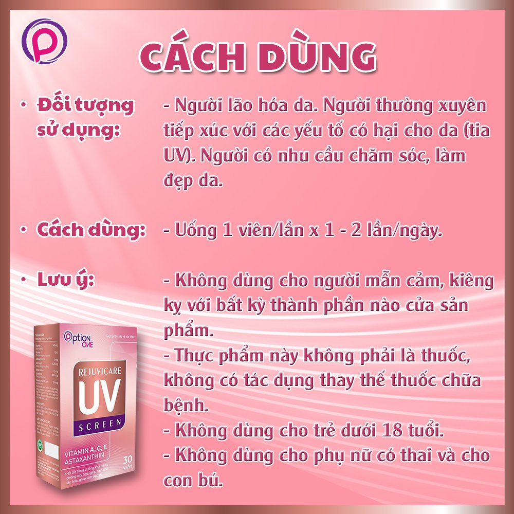 Viên uống chống nắng UV Screen Rejuvicare - hộp 30 viên