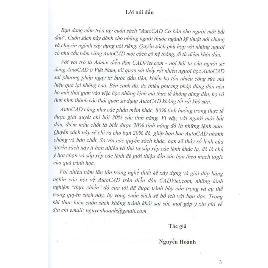 AutoCAD Cơ Bản Cho Người Mới Bắt Đầu (Dành Cho Phiên Bản AutoCAD 2009 Đến 2020) ( Tặng Kèm Sổ Tay )