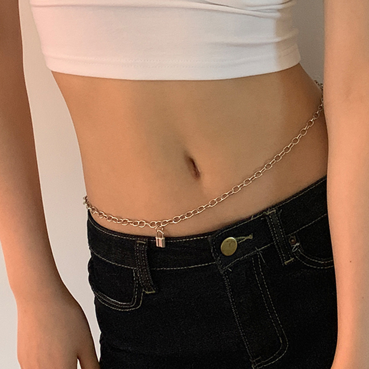 Thắt lưng bản nhỏ belt xích basic đơn giản ổ khoá nam nữ cá tính