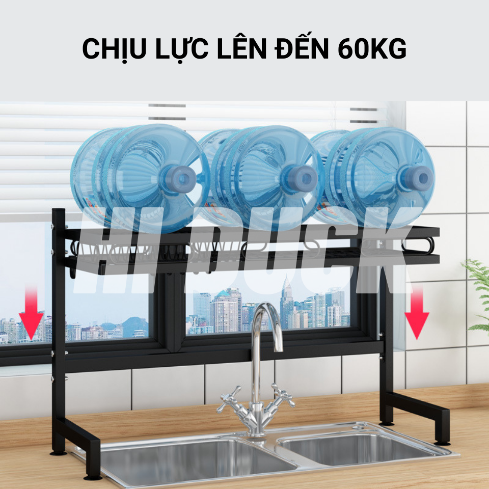 Kệ Để Chén Bát Đa Năng Chất Liệu Thép Carbon Cao Cấp Chống Gỉ Sét, Kệ Chén Nhà Bếp Thông Minh Tiện Ích Loại Đầy Đủ Phụ Kiện 95cm